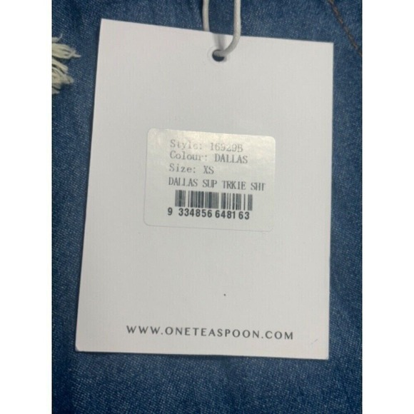 One Teaspoon NWT Dallas‎ Super Trackie Denim Shorts Size XS MSRP $110 - Picture 4 of 8